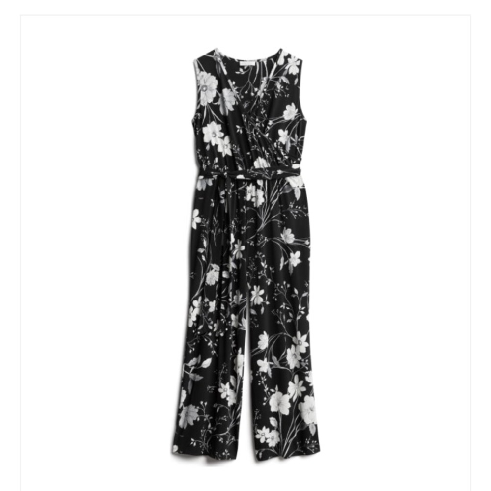 Calvin Klein Black and White Floral Dress